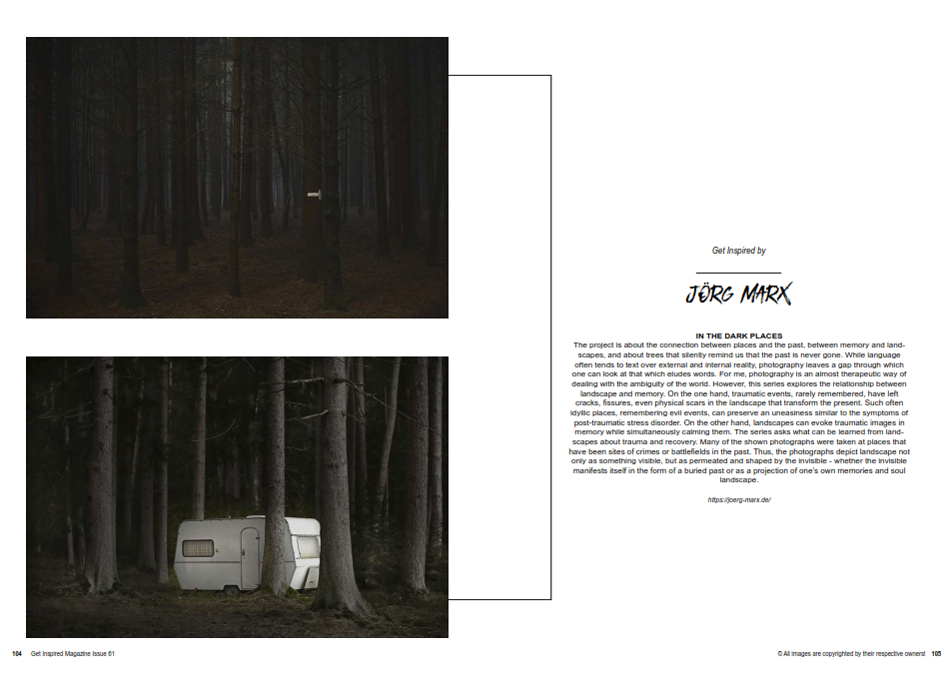 Get Inspired Magazine getinspiredmagazine by André Kreft Issue 61 features Joerg Marx photography series Dark Places